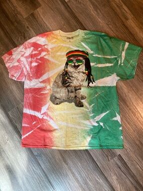 Chemistry Tie Dye Reggae Rasta Cat